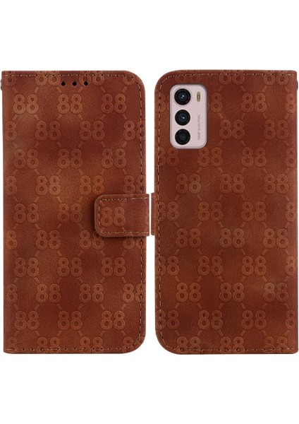 Motorola Moto G42 Için Pu Deri Cüzdan Kickstand Çift Telefon Kılıfı (Yurt Dışından)