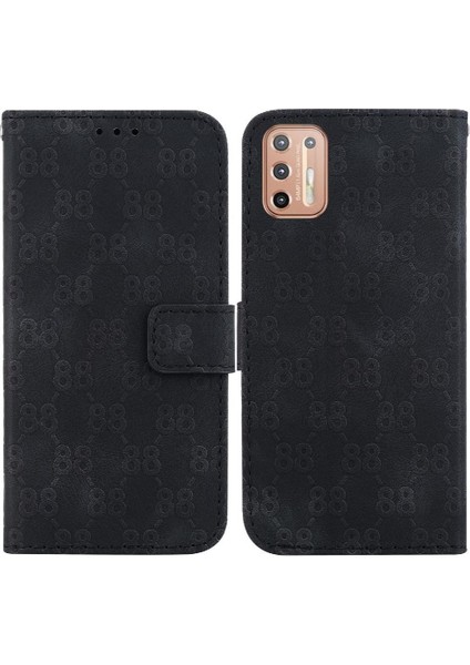 Motorola Moto G9 Artı Çift 8 Kabartmalı Kickstand Kart Pu Için Telefon Kılıfı (Yurt Dışından)