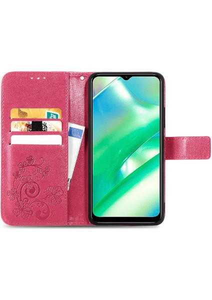 Realme C33 Kısa Kayış Dört Yapraklı Yonca Deri Çanta Zarif Telefon Kılıfı (Yurt Dışından) indirimleri