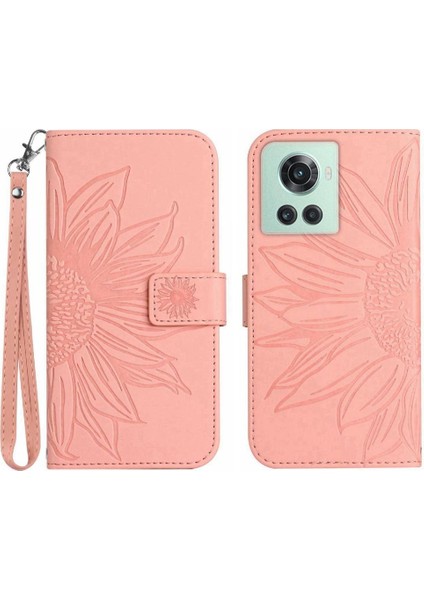 Oneplus 10R Kabartmalı Ayçiçeği Flip Cüzdan Için Lüks Pu Telefon Kılıfı (Yurt Dışından)
