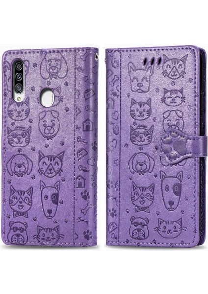 Samsung Galaxy A20S Için Kısa Kayış Karikatür Telefon Kılıfı (Yurt Dışından)