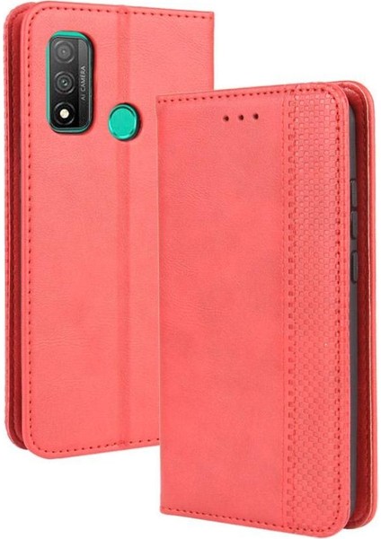 Huawei P Akıllı 2020 Manyetik Kapatma Pu Deri Cüzdan Telefon Kılıfı (Yurt Dışından)