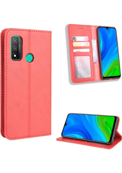 Huawei P Akıllı 2020 Manyetik Kapatma Pu Deri Cüzdan Telefon Kılıfı (Yurt Dışından)