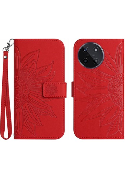 Realme 11 4g Flip Cüzdan Için Kart Yuvaları ile Kısa Kayış Telefon Kılıfı (Yurt Dışından)