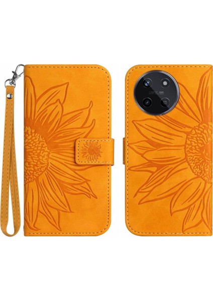 Realme 11 4g Flip Cüzdan Için Kart Yuvaları ile Kısa Kayış Telefon Kılıfı (Yurt Dışından)