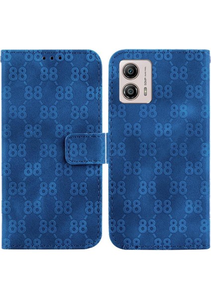 Motorola Moto G53 Için /G23/MOTOROLA Kart Tutucu Çift 8 Kabartmalı Pu Telefon Kılıfı (Yurt Dışından)