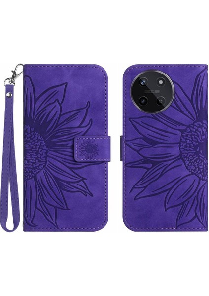 Realme 11 4g Flip Cüzdan Için Kart Yuvaları ile Kısa Kayış Telefon Kılıfı (Yurt Dışından)