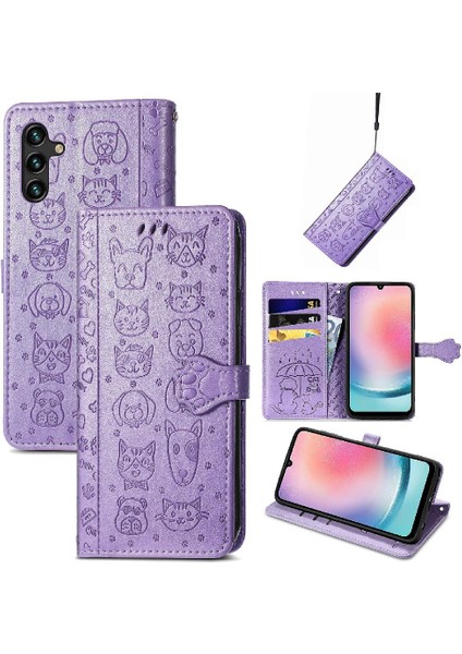 Samsung Galaxy A24 4g Için Kısa Kayış Deri Karikatür Hayvanlar Telefon Kılıfı (Yurt Dışından) fiyatları