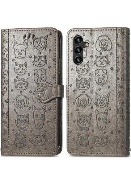 Samsung Galaxy A24 4g Için Kısa Kayış Deri Karikatür Hayvanlar Telefon Kılıfı (Yurt Dışından)
