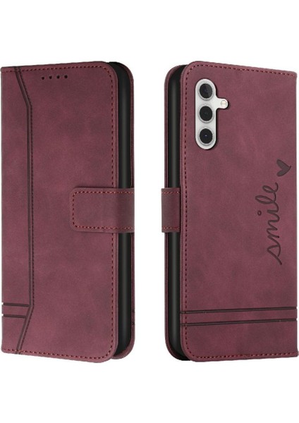 Samsung Galaxy S24 Artı Manyetik Kapatma Pu Deri Flip Telefon Kılıfı (Yurt Dışından)