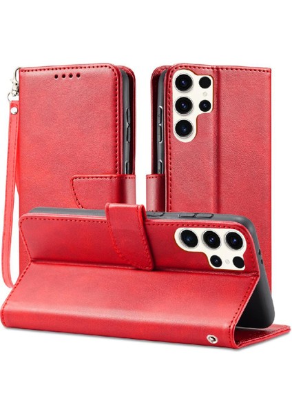 Samsung Galaxy S24 Ultra Deri Folio Flip Case Kart Ekleme Için Telefon Kılıfı (Yurt Dışından)