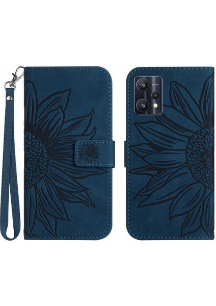 Kart Yuvaları ile Realme 9 4g Için Tutucu Flip Cüzdan Lüks Telefon Kılıfı (Yurt Dışından)