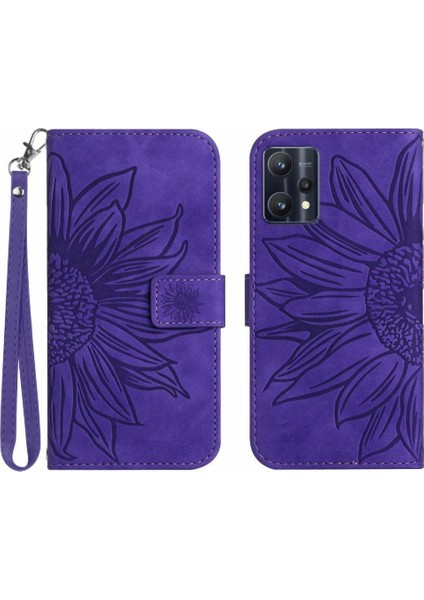 Kart Yuvaları ile Realme 9 4g Için Tutucu Flip Cüzdan Lüks Telefon Kılıfı (Yurt Dışından)