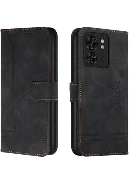 Motorola Moto Kenar 40 Flip Için Folio Cüzdan Kart Yuvaları Pu Telefon Kılıfı (Yurt Dışından)