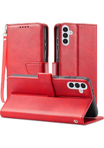 Kart Tutucu Kickstand Deri Folio ile Samsung Galaxy A24 4g Için Telefon Kılıfı (Yurt Dışından)