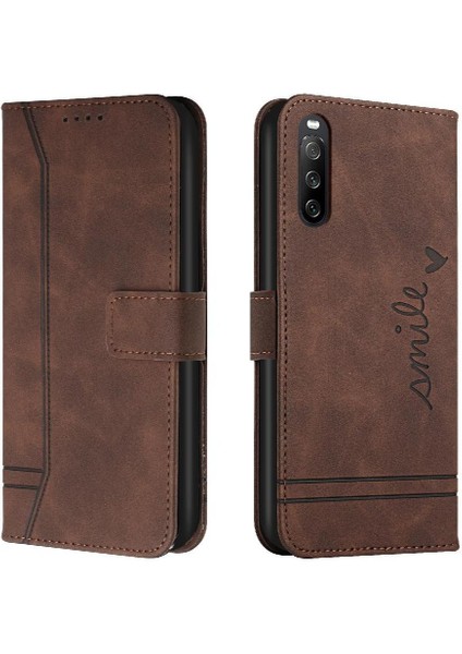 Sony Xperia 10 V El Kayışı Için Manyetik Kapatma Flip Folio Pu Telefon Kılıfı (Yurt Dışından)