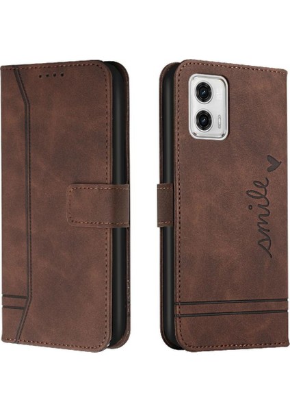 Motorola Moto G73 El Kayışı Flip Folio Cüzdan Kart Yuvaları Için Telefon Kılıfı (Yurt Dışından)