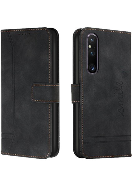Sony Xperia 1 V Manyetik Kapatma Flip Folio Cüzdan Pu Kart Için Telefon Kılıfı (Yurt Dışından)