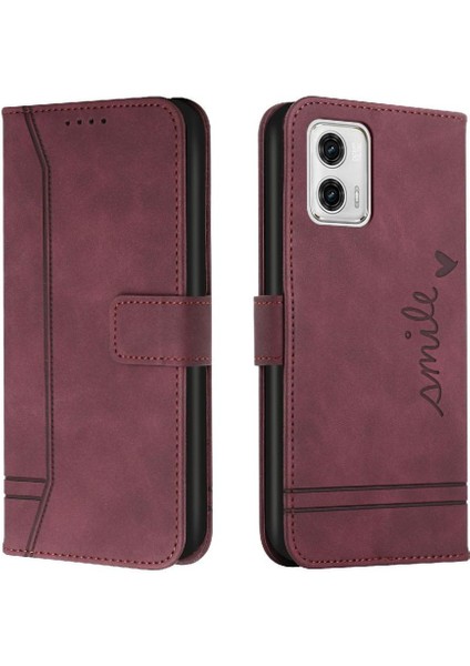 Motorola Moto G73 El Kayışı Flip Folio Cüzdan Kart Yuvaları Için Telefon Kılıfı (Yurt Dışından)