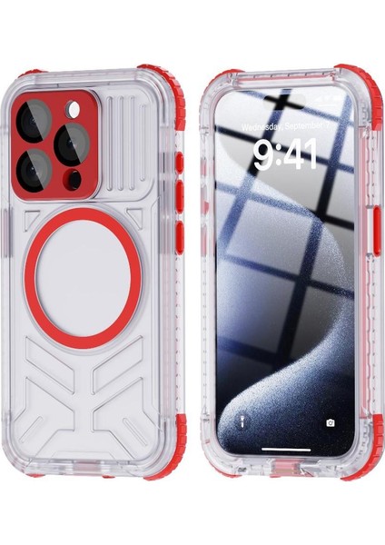 Iphone 15 Pro IP68 Su Geçirmez Tam 12FT Askeri Dayanıklı Telefon Kılıfı (Yurt Dışından)
