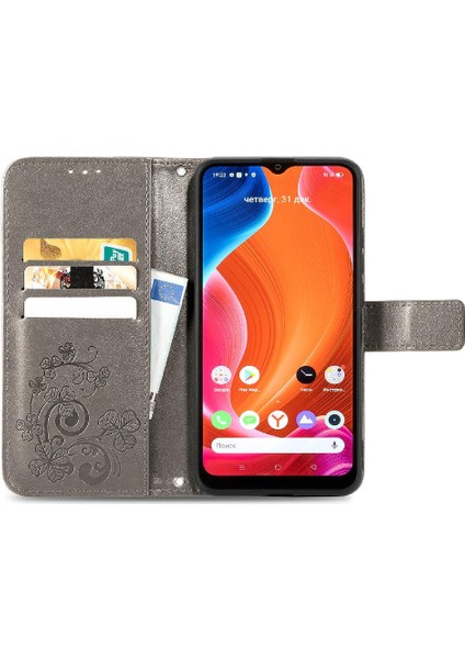Realme C20 Dört Yapraklı Yonca Flip Için Kısa Kayış Telefon Kılıfı (Yurt Dışından)