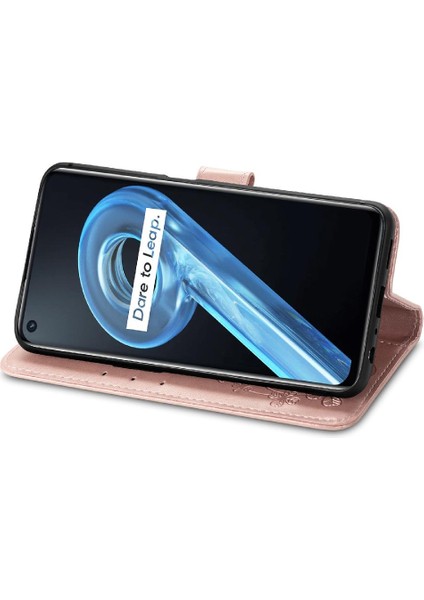 Realme 9i Zarif Iş Deri Dört Yaprak Telefon Kılıfı (Yurt Dışından) modelleri