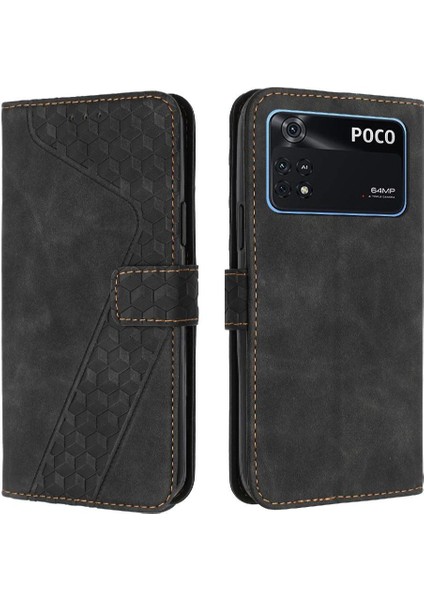 Xiaomi Poco M4 Pro 4g Kickstand Cüzdan Flip Folio Kart Telefon Kılıfı (Yurt Dışından)