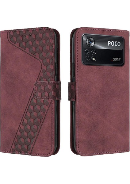 Xiaomi Poco X4 Pro 5g Kart Yuvaları Flip Folio Cüzdan Telefon Kılıfı (Yurt Dışından)
