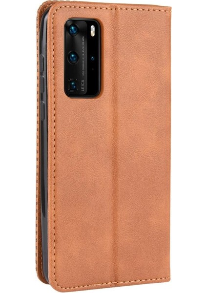 Huawei P40 Pro Manyetik Kapatma Pu Deri Cüzdan Için Telefon Kılıfı (Yurt Dışından) modelleri