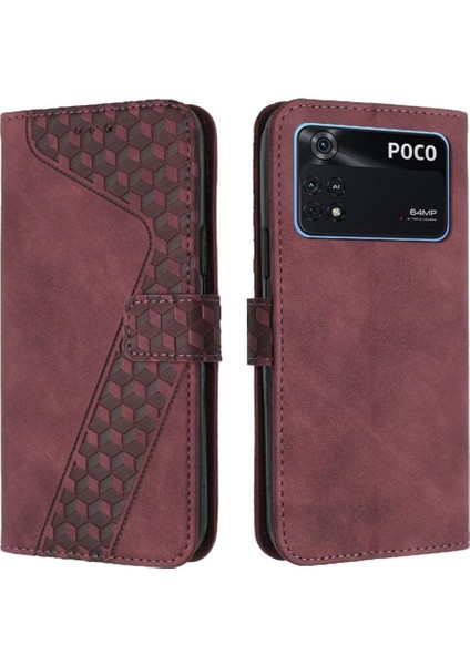 Xiaomi Poco M4 Pro 4g Kickstand Cüzdan Flip Folio Kart Telefon Kılıfı (Yurt Dışından)