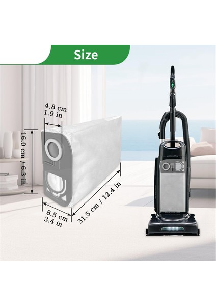 8 Adet Vakum Yedek Toz Torbaları Riccar R25 Serisi R25S, R25D, R25P Dik Vakum Temizleyici Filtre, Parça R25HC-6 (Yurt Dışından)