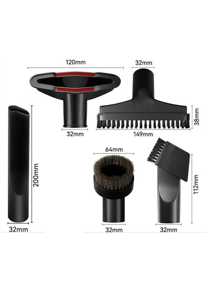 Elektrikli Süpürge Fırçası Adaptasyonu: 32MM Evrensel Beş Katmanlı Adaptör (Yurt Dışından)