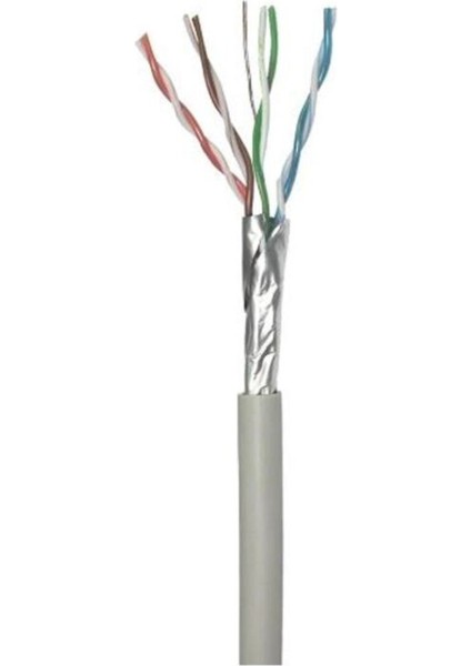 Cat6 F/utp Bakır Lan Veri Kablosu 500MT 23 Awg Gri Lszh