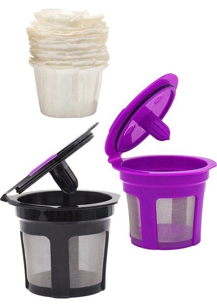 23 Parça Tek Kullanımlık Kağıt Filtre ve Doldurulabilir K Bardak Seti Yeniden Kullanılabilir K (Yurt Dışından)