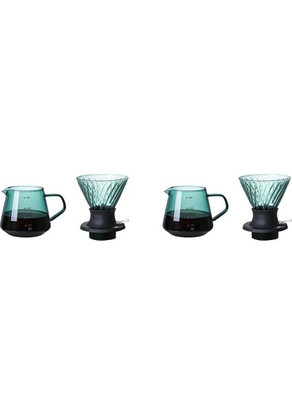 V Şekli Damla Kahve Damlatıcı ve Filtreler Için 600ML Daldırma Yeşil (Yurt Dışından)
