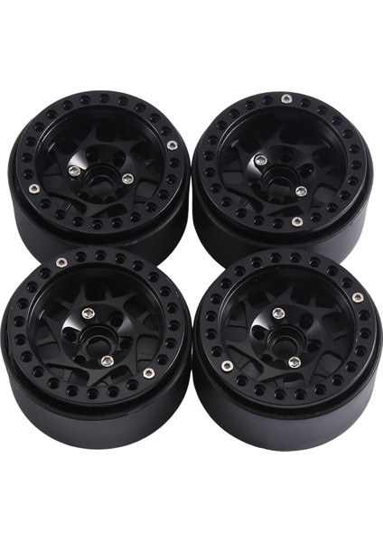 4pcs 1.9 Inç Metal Beadlock Tekerlek Göbeği 1/10 Rc Paletli Araba Trx4 Eksenel SCX10 Redcat Gen8, Siyah 14 (Yurt Dışından)