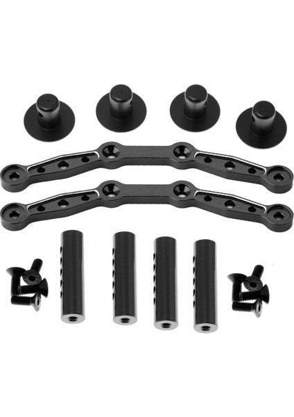 Rc Araba Gövde Direği Montajları Metal Ön ve Arka Kabuk Sütunu Siyah (Yurt Dışından)