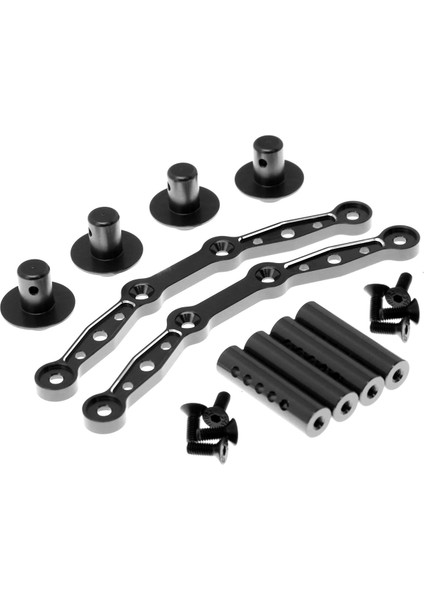 Rc Araba Gövde Direği Montajları Metal Ön ve Arka Kabuk Sütunu Siyah (Yurt Dışından)