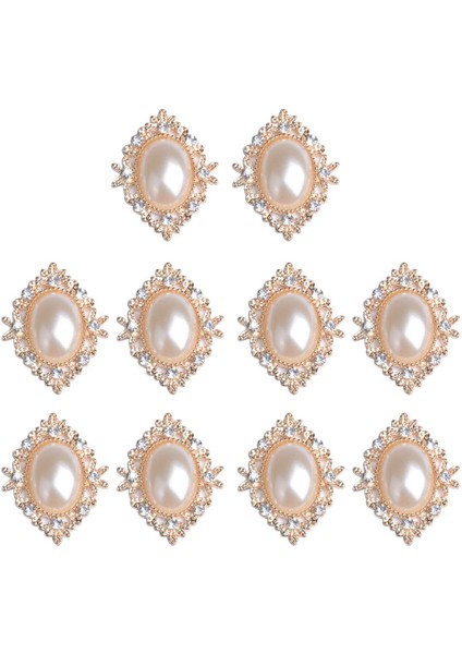 Yuvarlak Bling Kristal Inci Sırt Düğmeleri Süsleme Craft 30X25MM (Yurt Dışından)