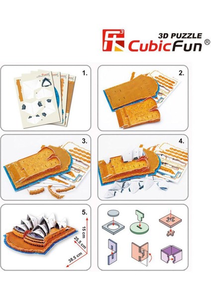 Cubic Fun 85 Parça Sydney Opera Binası 3D Puzzle Cubic Fun Sydney Opera House Sidney