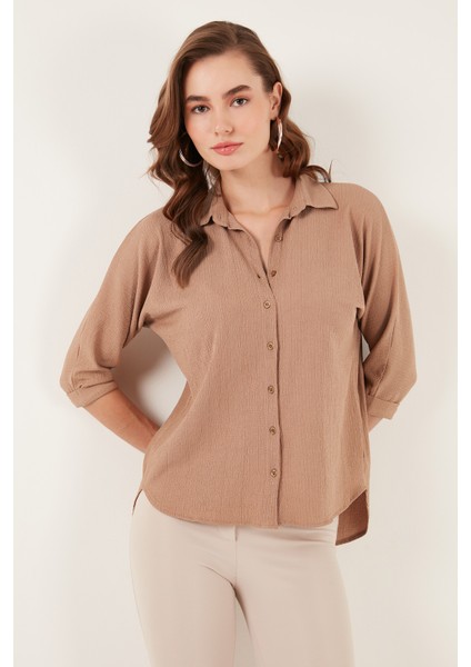 Arkası Uzun Truvakar Kol Gömlek Bayan Gömlek 5865596 fiyatları