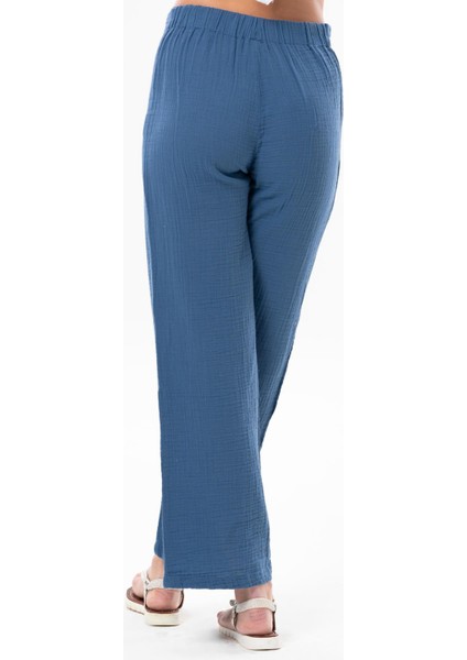 Sardunya Beli Lastikli Müslin Pantolon Indigo fiyatları