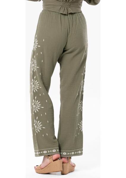 Beli Lastikli Günışığı Yazlık Müslin Pantolon Haki Hk fiyatları