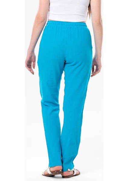 Çift Cepli Unisex Yazlık Pantolon Turkuaz