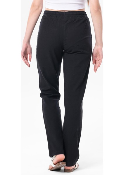 Çift Cepli Unisex Yazlık Pantolon Siyah