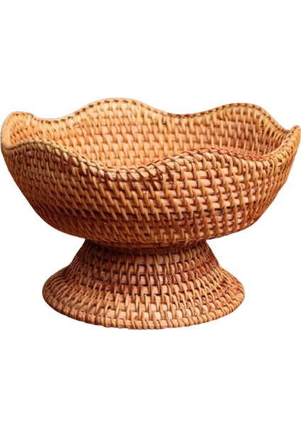 Rattan Meyvelik, Ayaklı Meyve Sepeti, Servis Tabağı Dokuma Meyve Sepeti, Yemek Küçük (Yurt Dışından)