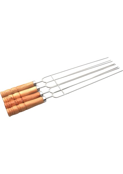6x Paslanmaz Çelik Barbekü Çatal Barbekü Şişleri Kebap Pişirme Çubukları Piknik (Yurt Dışından)