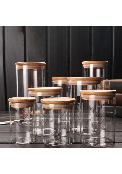 Ürlü Bambu I Şeffaf Cam Kavanoz Ürlü Depolama 8.5X8CM 350ML (Yurt Dışından)