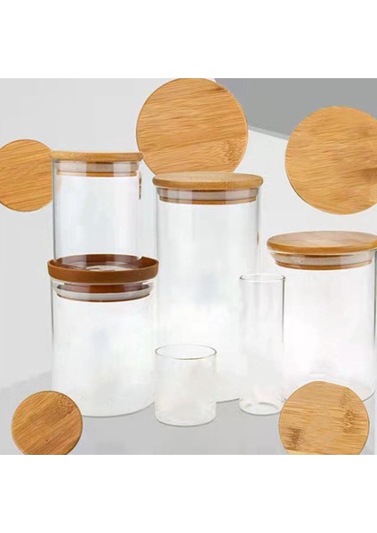 Ürlü Bambu I Şeffaf Cam Kavanoz Ürlü Depolama 8.5X8CM 350ML (Yurt Dışından)