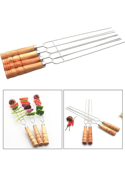 6x Paslanmaz Çelik Barbekü Çatal Barbekü Şişleri Kebap Pişirme Çubukları Piknik (Yurt Dışından) fırsatları